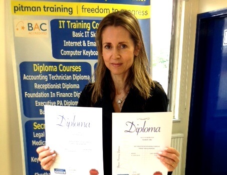 Annabelle gains 2 Pitman Training Diplomas with Pitman Training Wembley