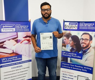 Faique Scores IELTs 7 Band with Pitman English